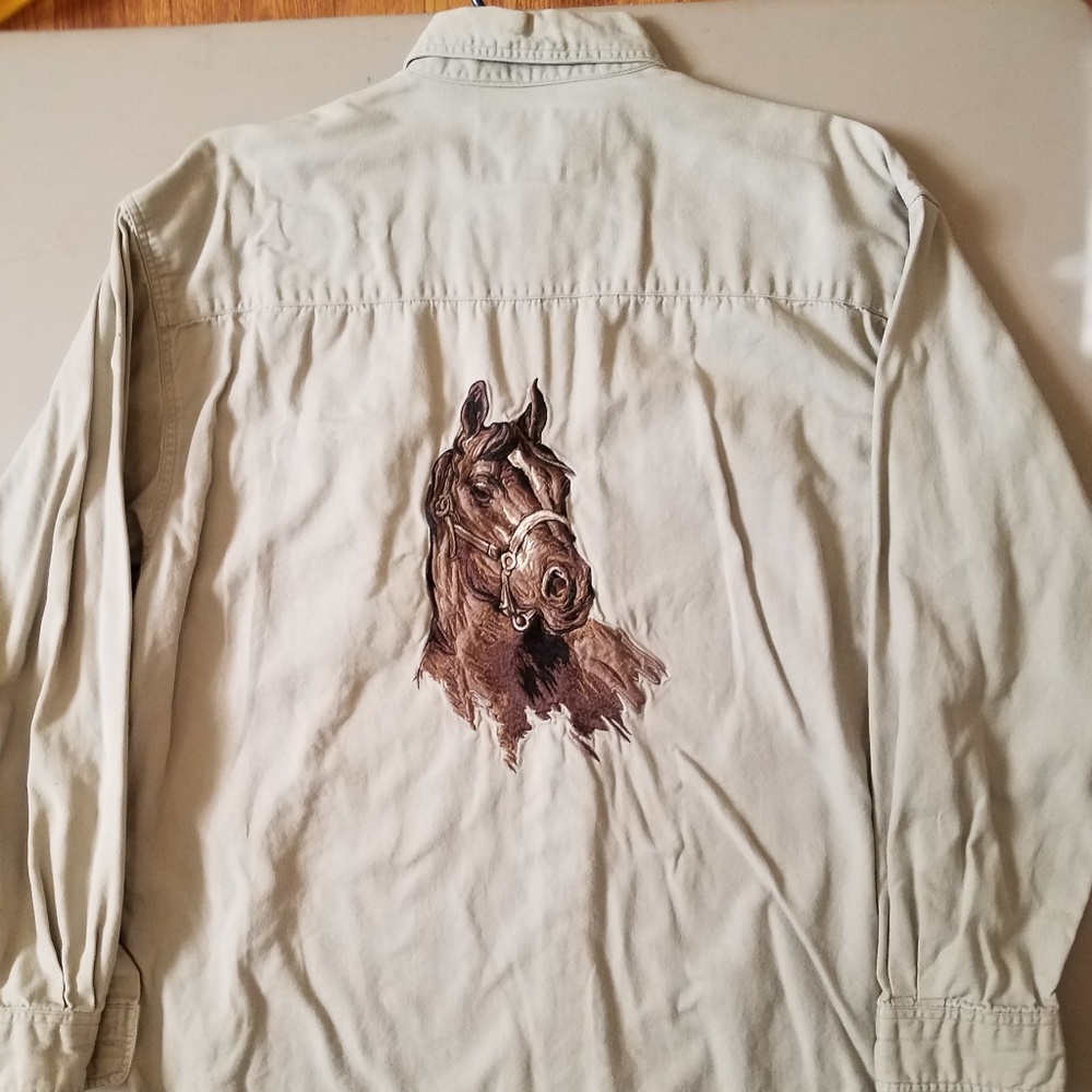 Bit & Bridle Mens Large Embroidered Horse on Back